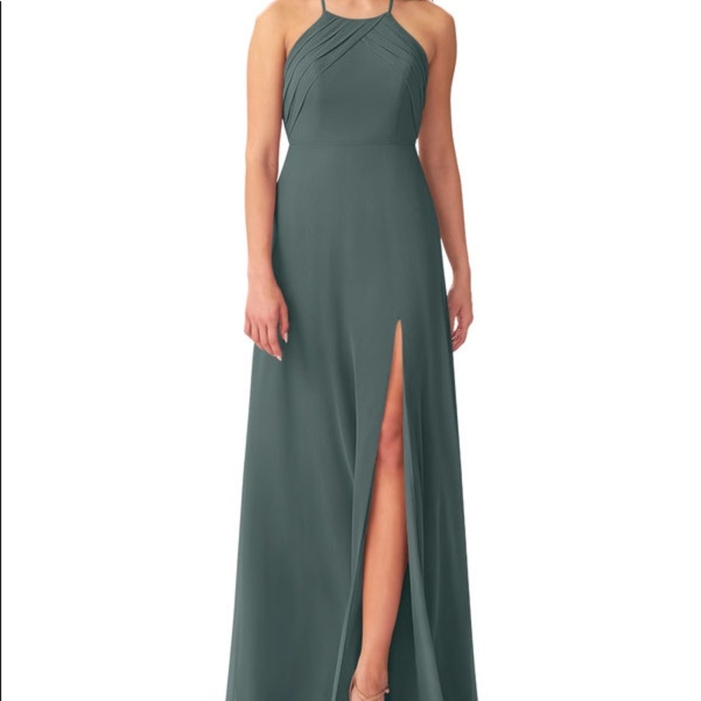Azazie Cecile Bridesmaid Dress Color Pewter Size 2